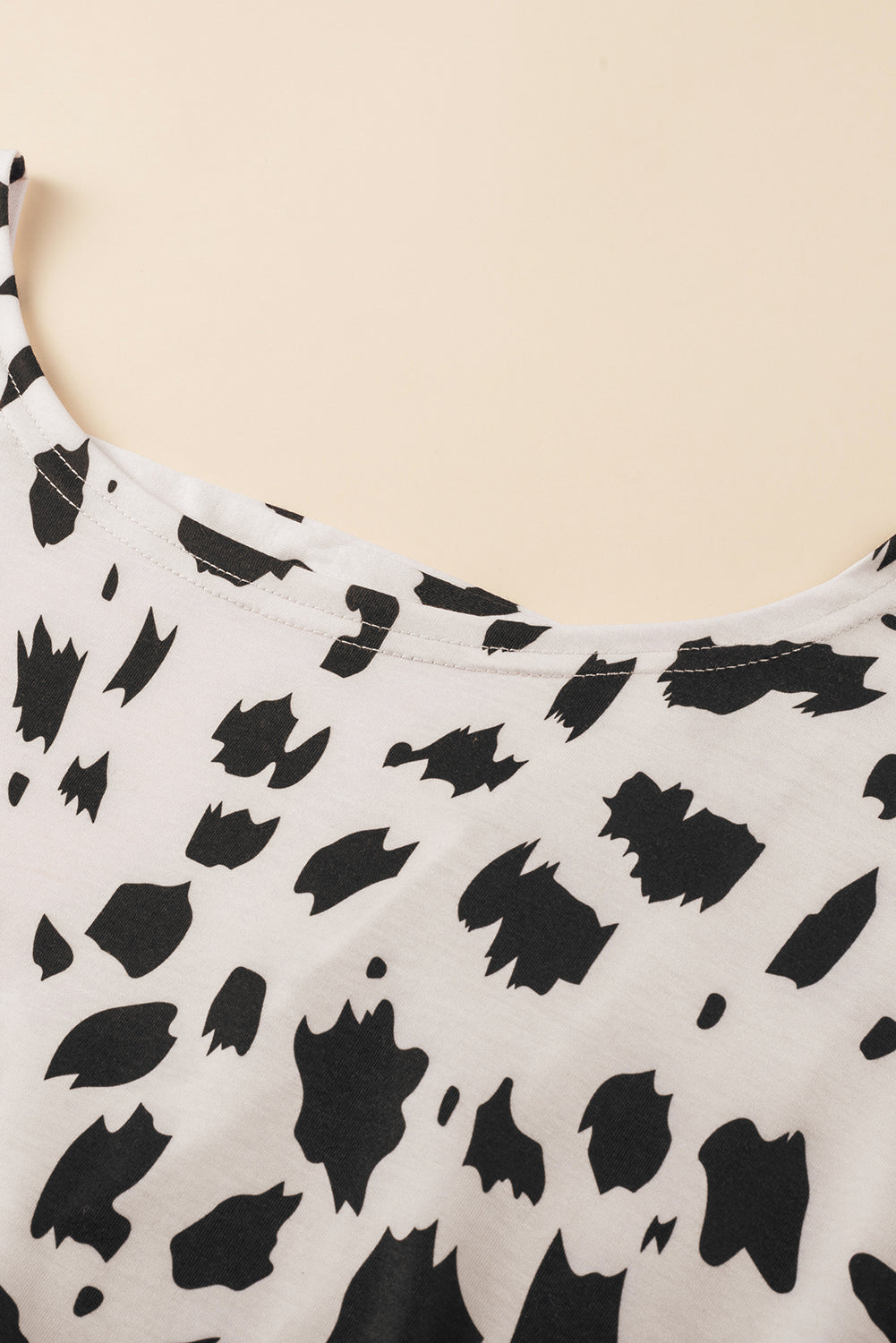 Khaki Leopard Batwing Sleeve Twist Cutout Back T-Shirt-11