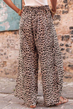 Desert Palm Boho Leopard Wide Leg Pants-1