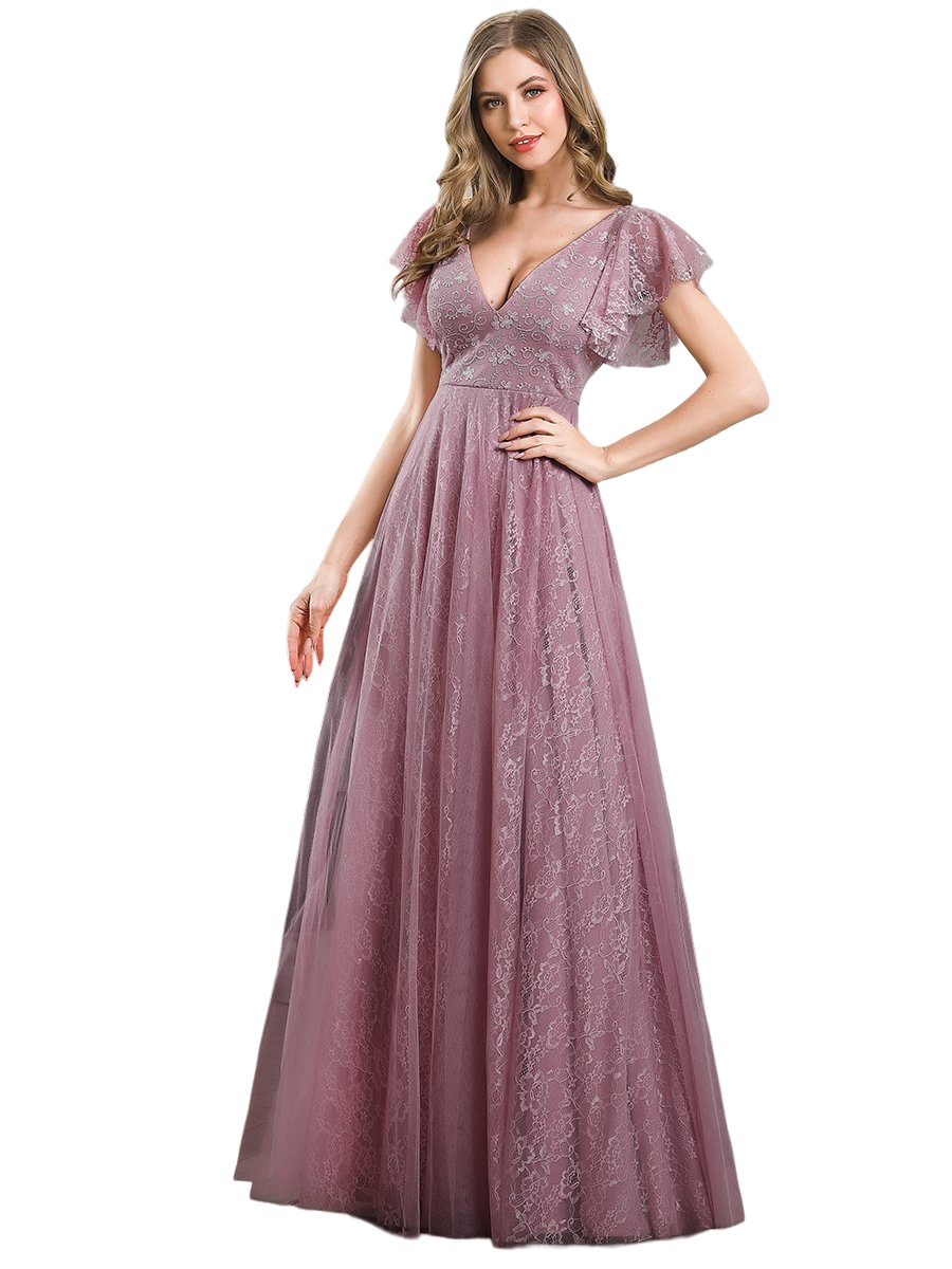 ΑΜΕΣΑ ΔΙΑΘΕΣΙΜΟ: Μάξι ροζ φόρεμα PRINCESS DUSTY PINK (ΝΟΥΜΕΡΑ ΜΕΧΡΙ 7XL - EU58)