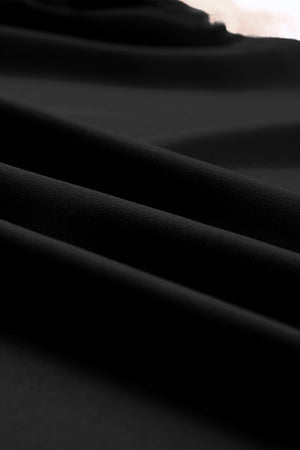 ΑΜΕΣΑ ΔΙΑΘΕΣΙΜΟ: μαύρο δαντελένιο κοντομάνικο μπλουζάκι με V ντεκολτέ ENEIDA
