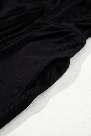 Black Cinched Waist Sleeveless Wide Leg Jumpsuit-14
