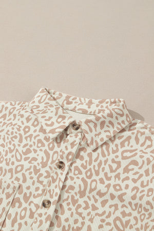 Leopard Corduroy Button Up Shirt-12