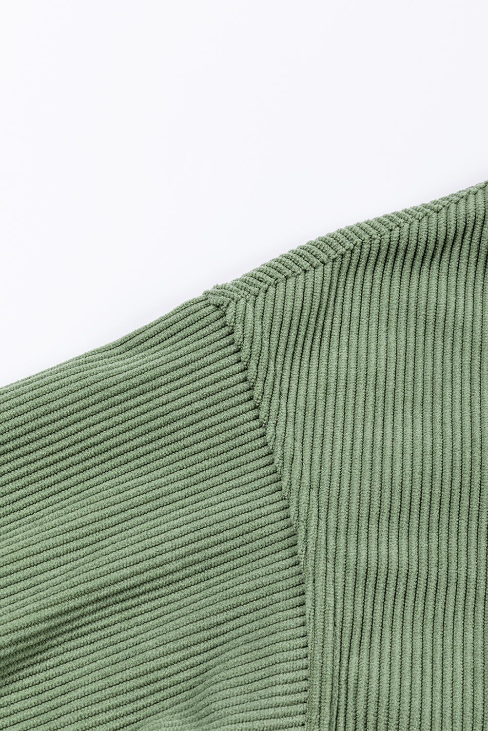 Green Ribbed Corded Oversized Sweatshirt-8