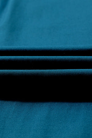 Blue Drawstring Elastic Waist Casual Wide Leg Pants-12
