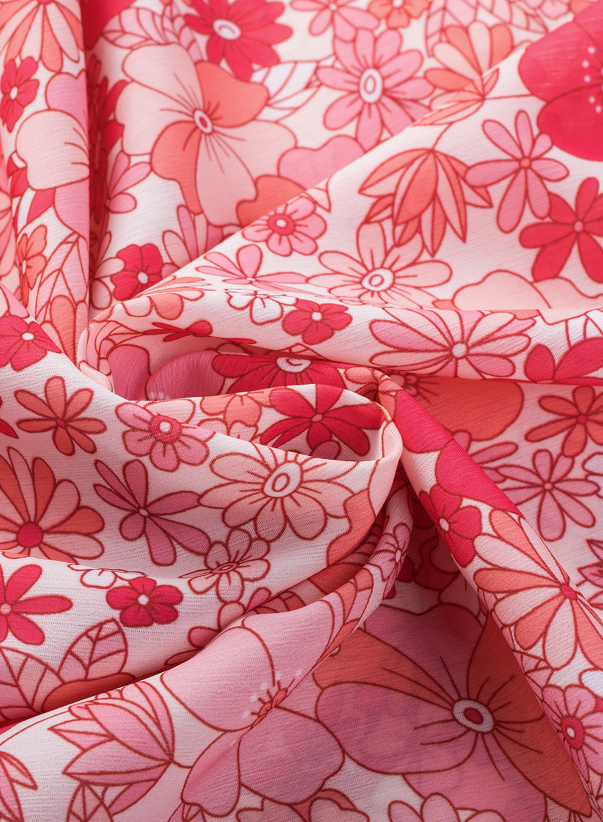 Pink Boho Floral V Neck Kimono Style Blouse-17