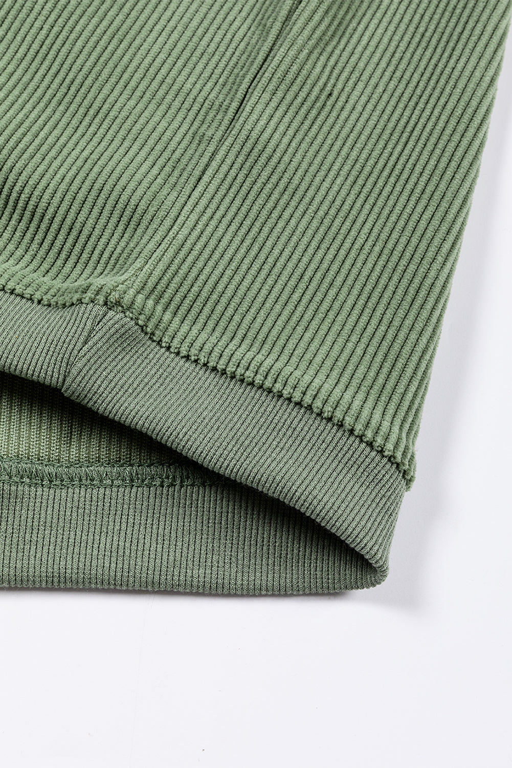 Green Ribbed Corded Oversized Sweatshirt-12