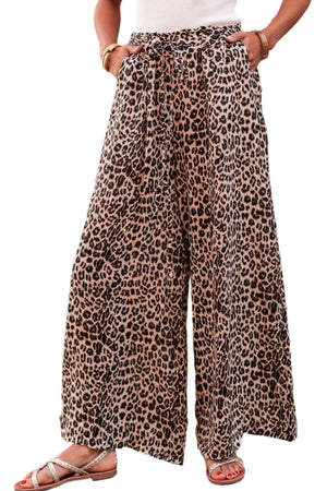 Desert Palm Boho Leopard Wide Leg Pants-4