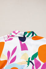 Multicolour Abstract Leafy Print Short Sleeve Shirt-11