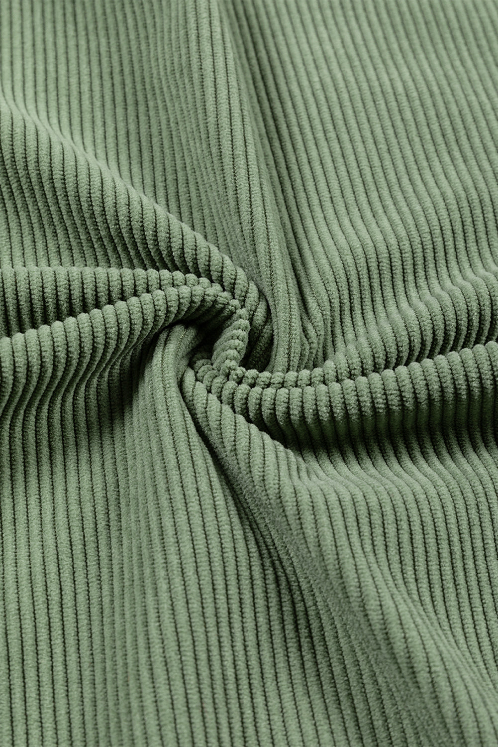 Green Ribbed Corded Oversized Sweatshirt-11