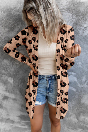 Leopard Printed Open Front Cardigan-2