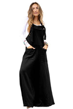 Black Knotted Straps Patch Pocket Wide Leg Jumpsuit-5