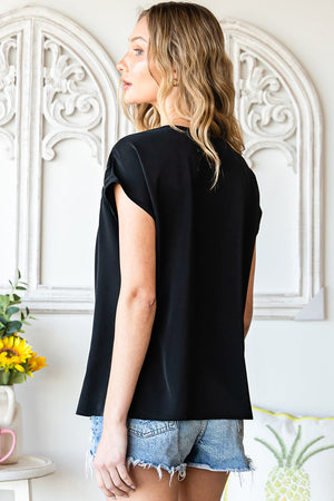 ΑΜΕΣΑ ΔΙΑΘΕΣΙΜΟ:μαύρο κοντομάνικο φλοράλ μπλουζάκι DAYLE