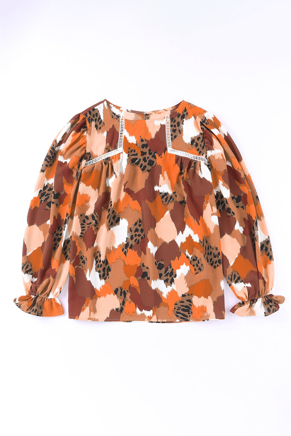 Abstract Printed Long Sleeve Blouse-9