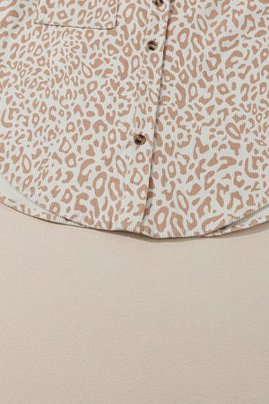 Leopard Corduroy Button Up Shirt-14
