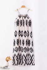 Black Western  Aztec Printed Fashion Vacation Sundress-4