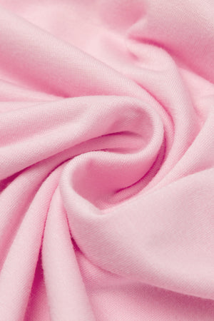Pink V Neck Hidden Pocket Splits Maxi T-shirt Dress-6