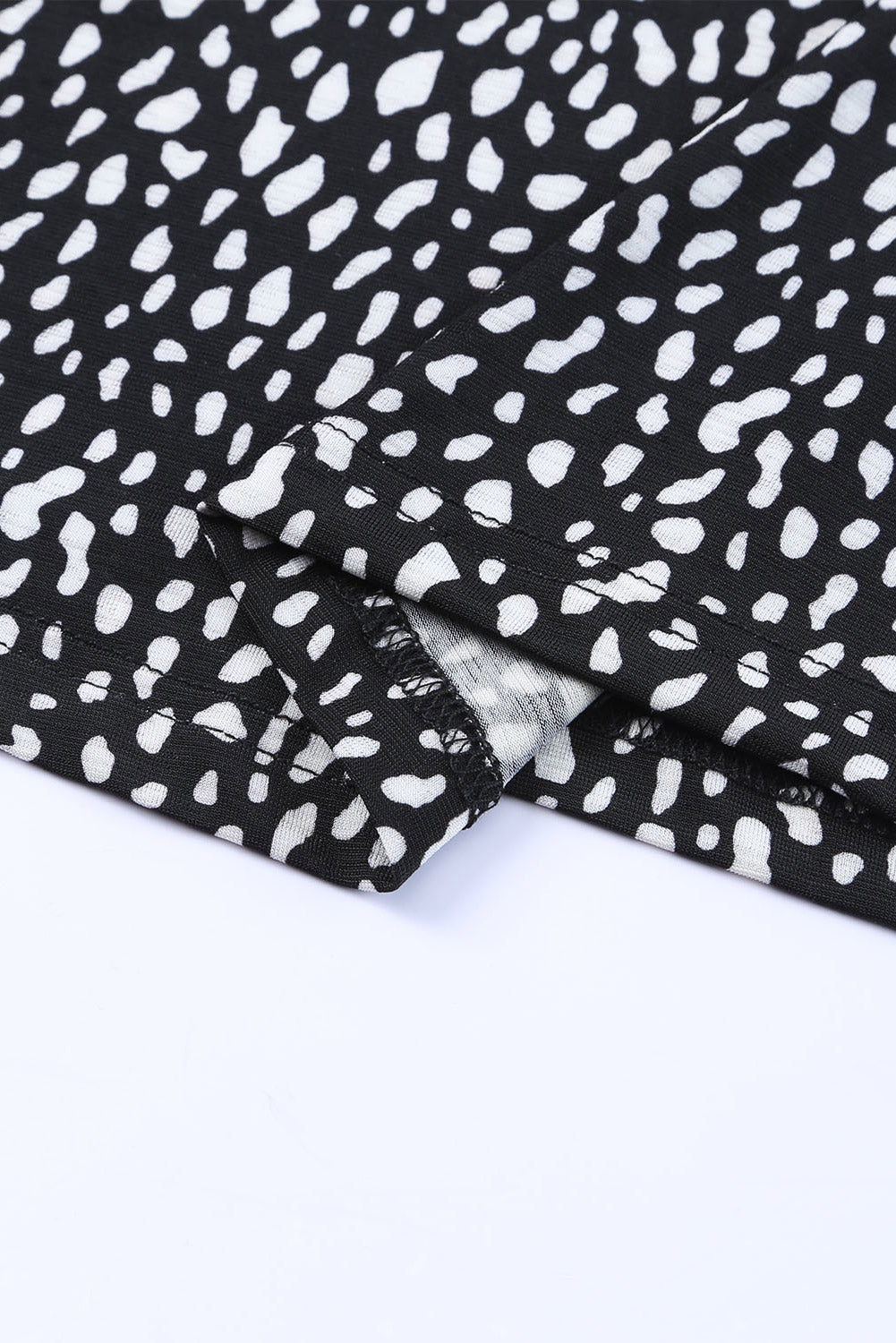 Black Cheetah Print O-neck Short Sleeve T Shirt-7