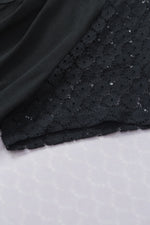 Black Contrast Lace Sleeve Keyhole Decor Top-13