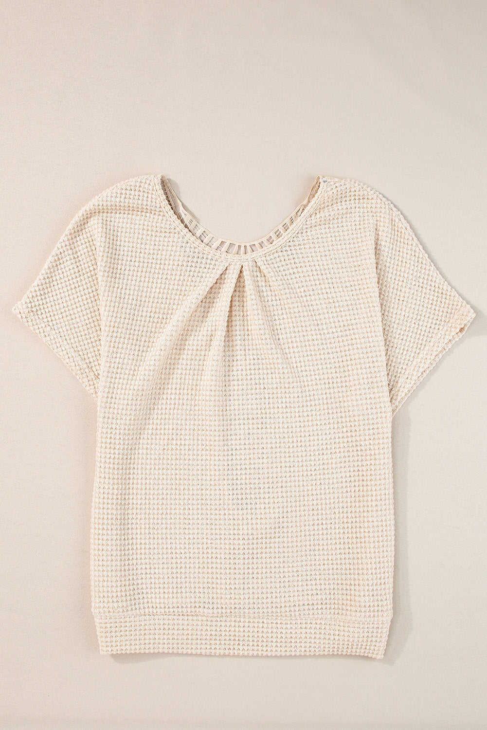 Oatmeal Guipure Lace Patch Textured T-shirt-6