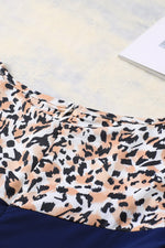 Leopard Splicing High Waist Long Sleeve Dress-15