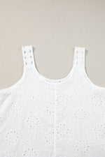 White Eyelet Embroidery Tank Top-10