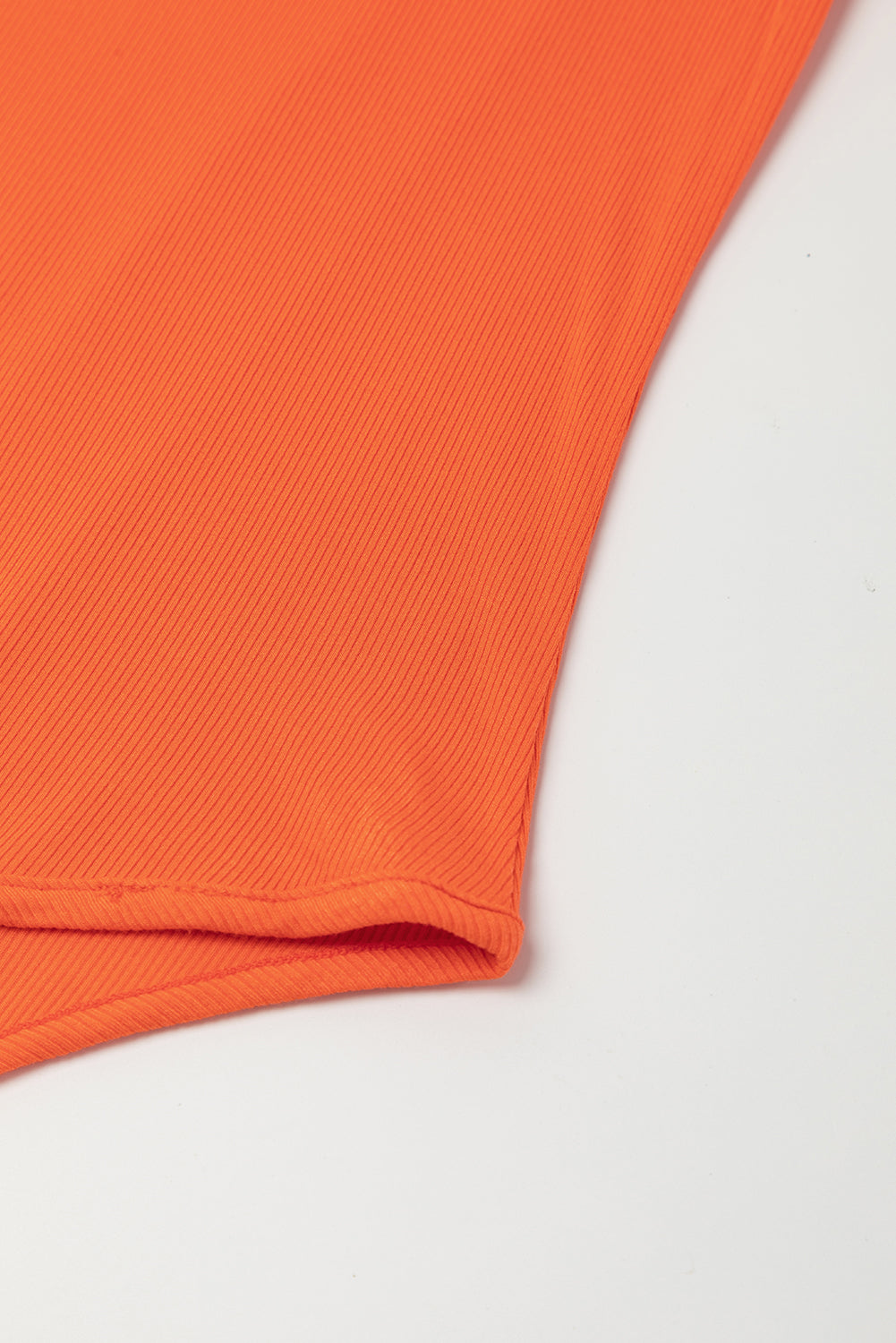 Orange Ribbed Knit Tiered Ruffled Sleeve Bodysuit-18