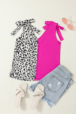 Rose Leopard Patchwork Tie Strap Tank Top-9