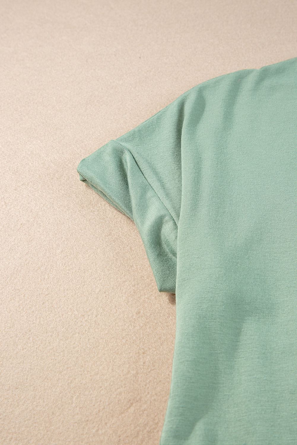 Grass Green V Neck Hidden Pocket Splits Maxi T-shirt Dress-16