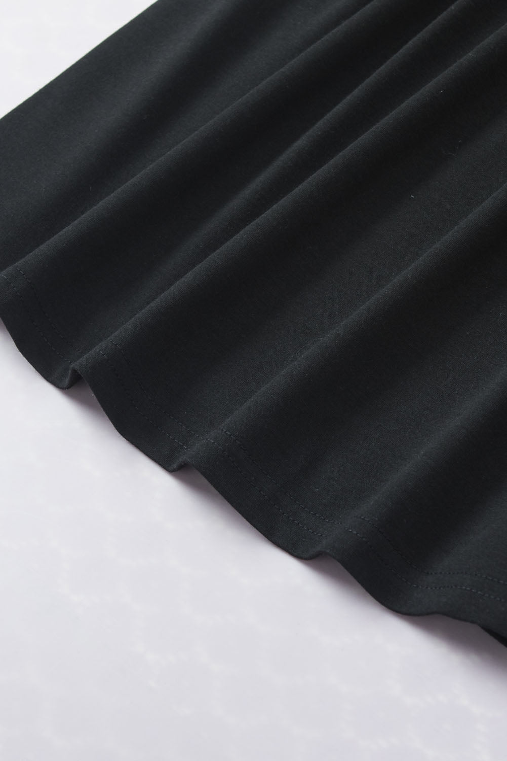 Black Contrast Lace Sleeve Keyhole Decor Top-11