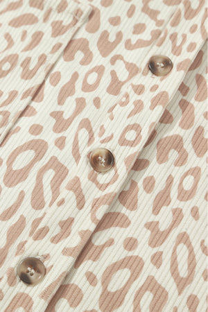 Leopard Corduroy Button Up Shirt-13