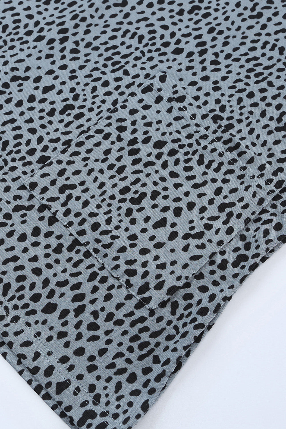 Gray Leopard Print Side Pockets Tunic Top-6