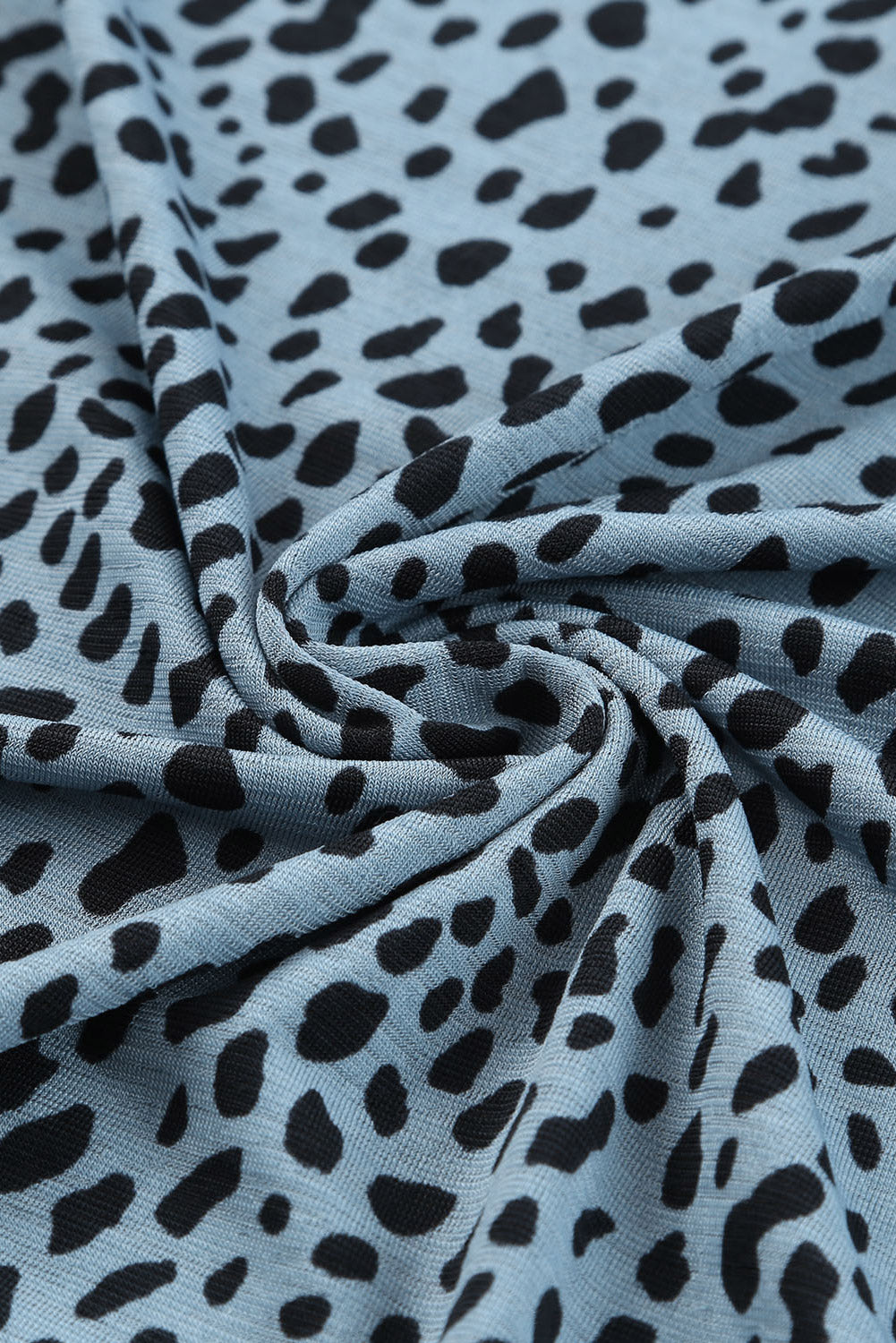 Gray Cheetah Print O-neck Short Sleeve T Shirt-13