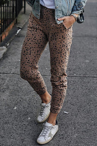 Leopard Animal Spots Pocketed Casual Skinny Pants-0