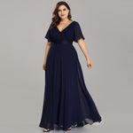 Κοντομάνικο μακρύ μπλε φόρεμα TANYA NAVY (ΝΟΥΜΕΡΑ ΜΕΧΡΙ 7XL) - Amely.gr - Γυναικεία ρούχα - Φορέματα, ολόσωμες φόρμες