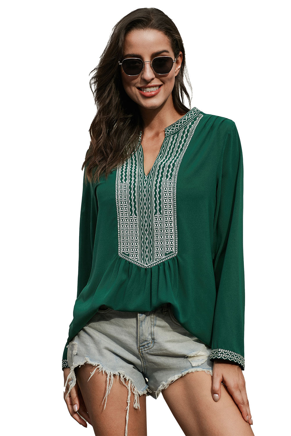 ΑΜΕΣΑ ΔΙΑΘΕΣΙΜΟ: πράσινο μακρύ μακρυμάνικο μπλουζάκι ALVINA GREEN