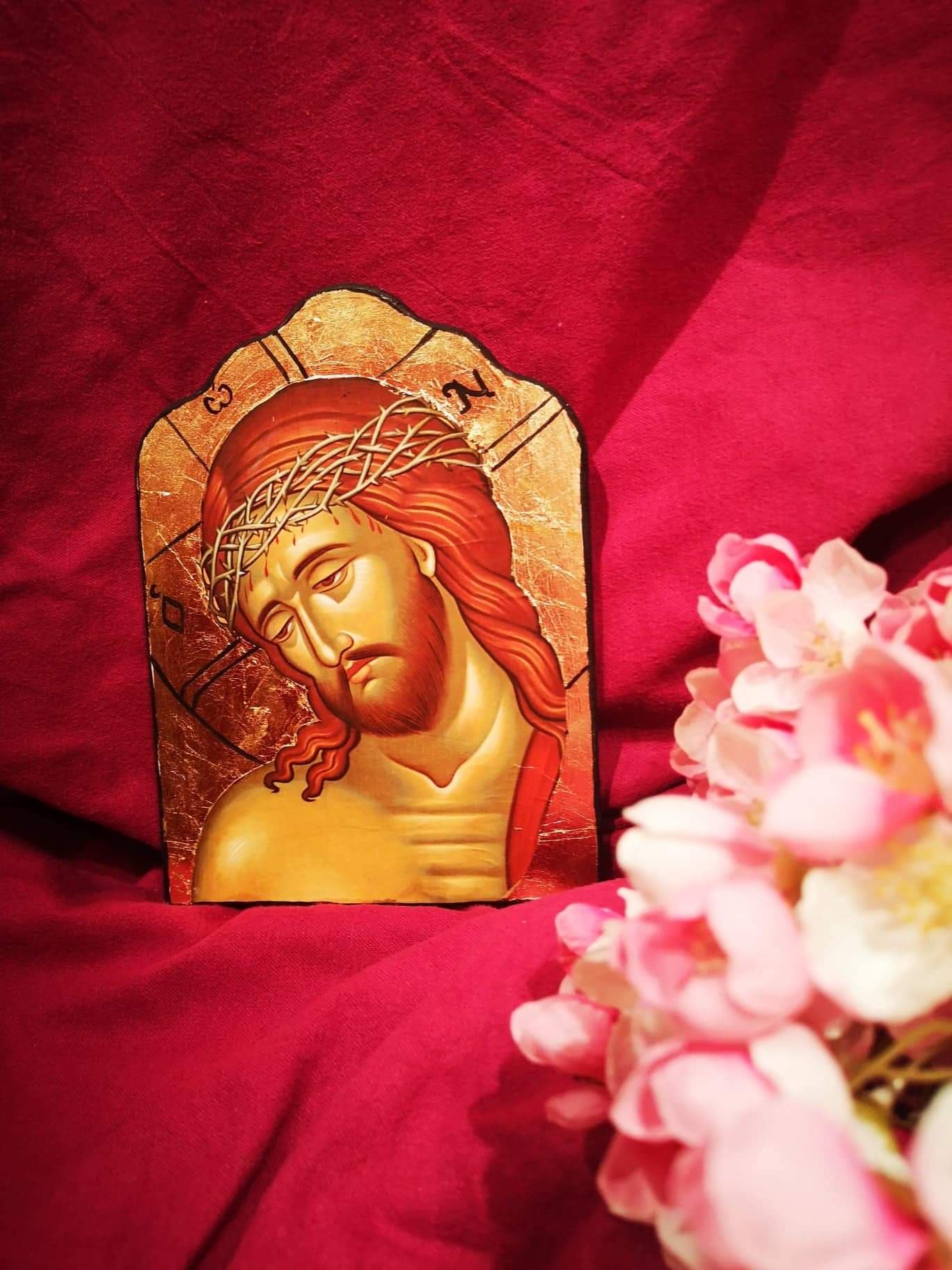 Χειροποίητη (decoupage) εικόνα σε ξύλο: Ιησούς Χριστός ο Νυμφίος