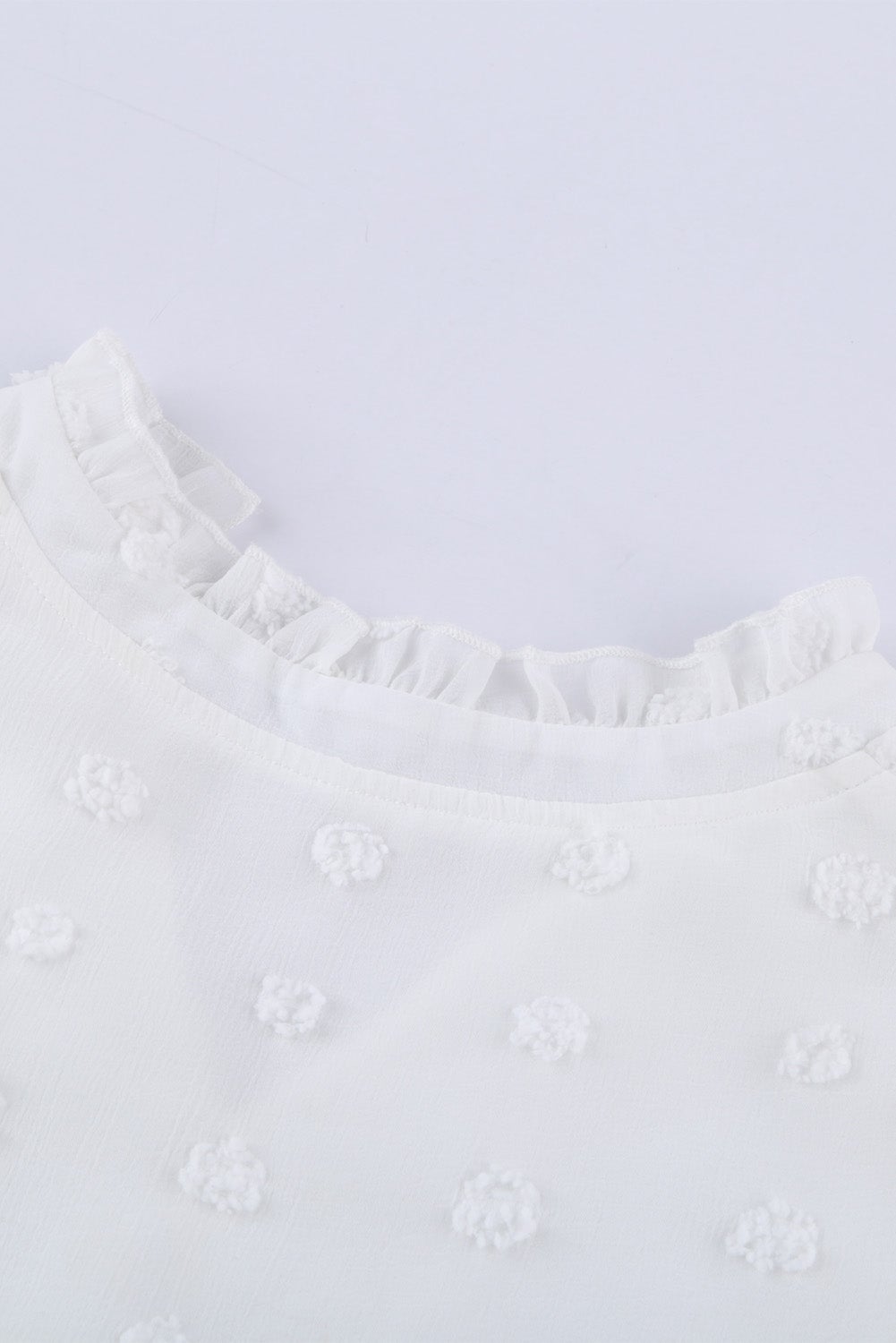ΑΜΕΣΑ ΔΙΑΘΕΣΙΜΟ: άσπρο πουά δαντελένιο μπλουζάκι MARCELINA WHITE