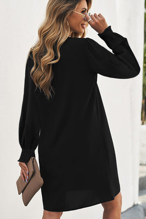 ΑΜΕΣΑ ΔΙΑΘΕΣΙΜΟ: μαύρο φαρδύ φόρεμα με V ντεκολτέ ARCELIA BLACK