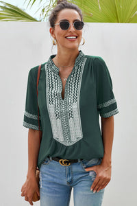 ΑΜΕΣΑ ΔΙΑΘΕΣΙΜΟ: πράσινο boho μπλουζάκι MARISELA