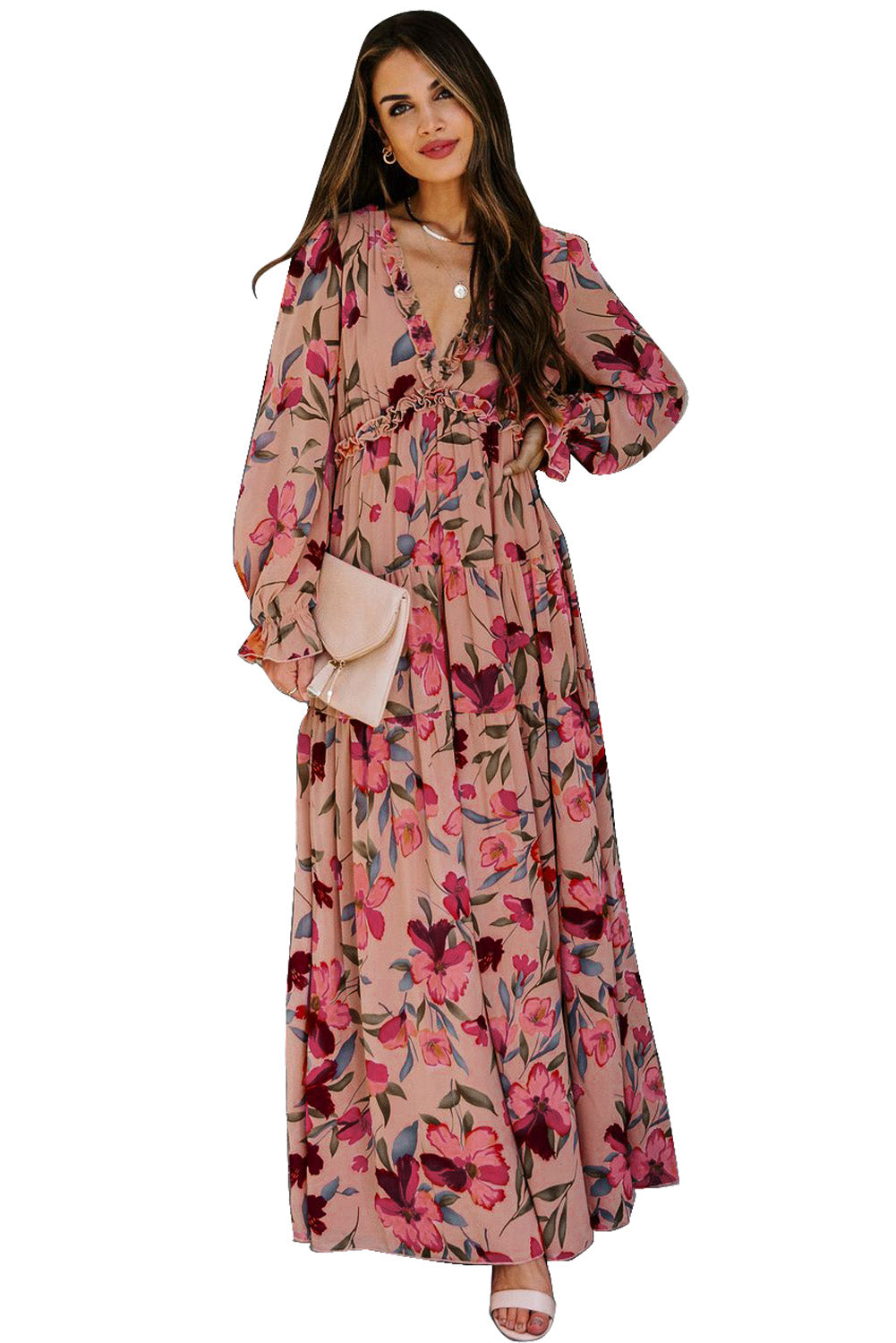 ΑΜΕΣΑ ΔΙΑΘΕΣΙΜΟ: μάξι χρωματιστό φλοράλ φόρεμα DELFINA