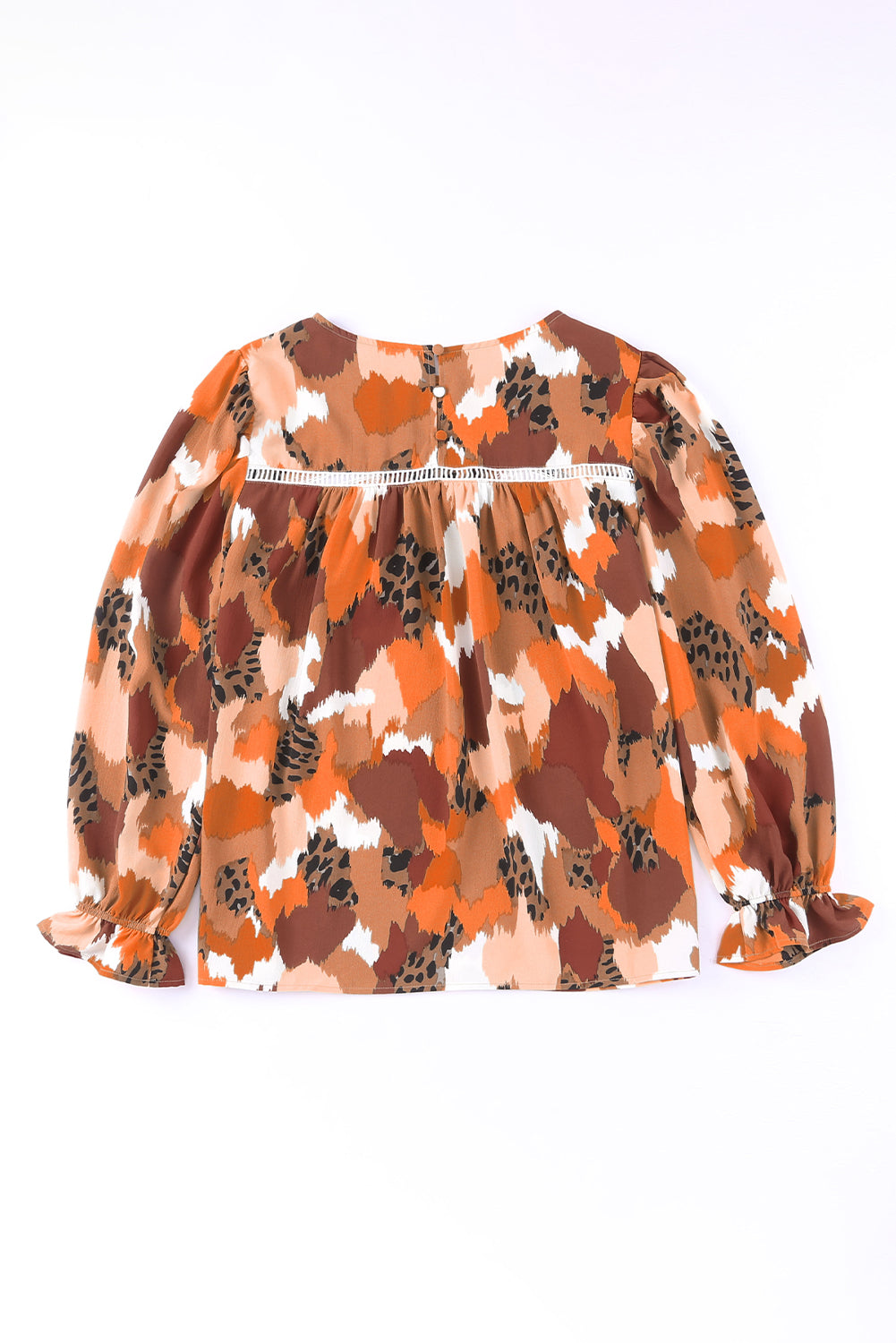 Abstract Printed Long Sleeve Blouse-4