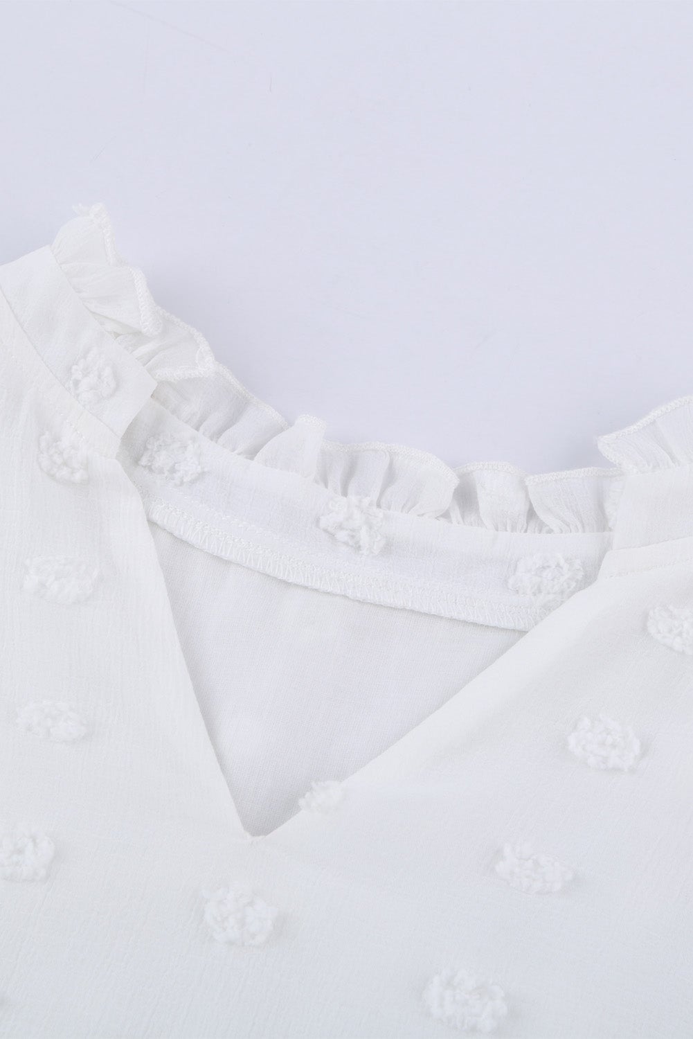 ΑΜΕΣΑ ΔΙΑΘΕΣΙΜΟ: άσπρο πουά δαντελένιο μπλουζάκι MARCELINA WHITE