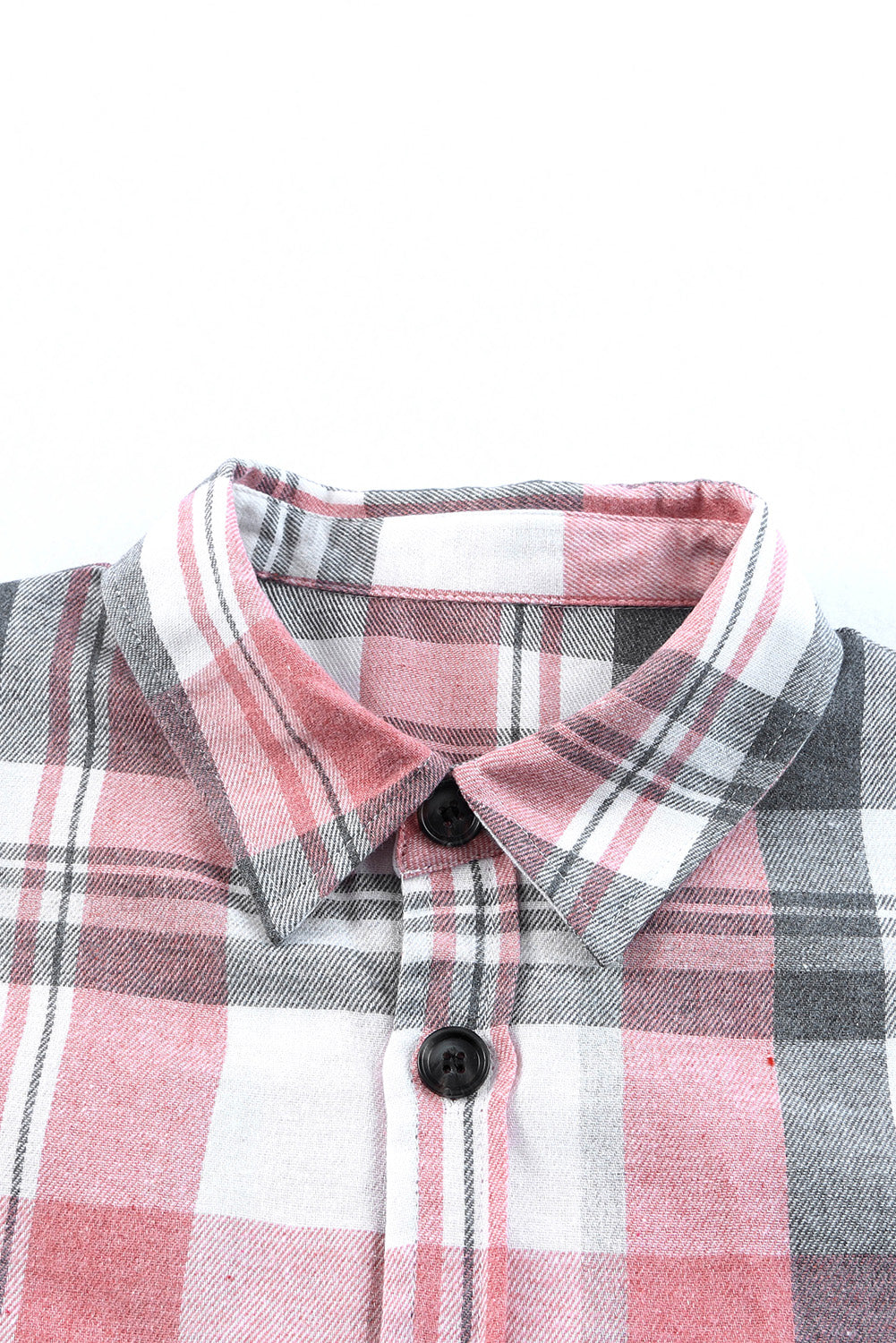 Pink Plaid Button Up Patch Pocket Shirt-8