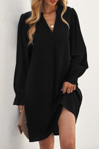 ΑΜΕΣΑ ΔΙΑΘΕΣΙΜΟ: μαύρο φαρδύ φόρεμα με V ντεκολτέ ARCELIA BLACK
