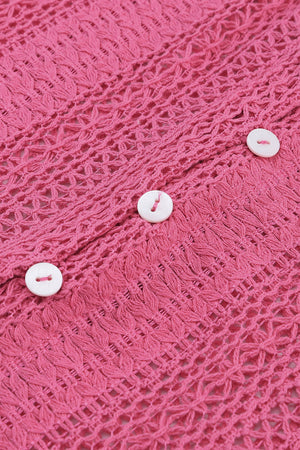 Rose V-Neck Long Sleeve Button Up Lace Shirt-8