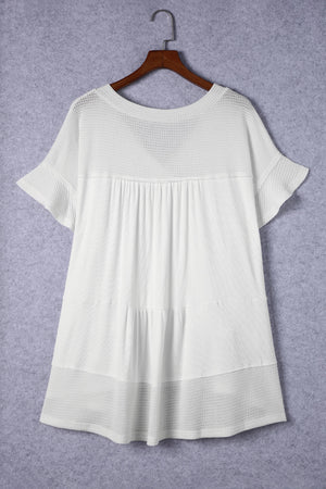 άσπρο πλεκτό μπλουζάκι με V ντεκολτέ ASUNCION