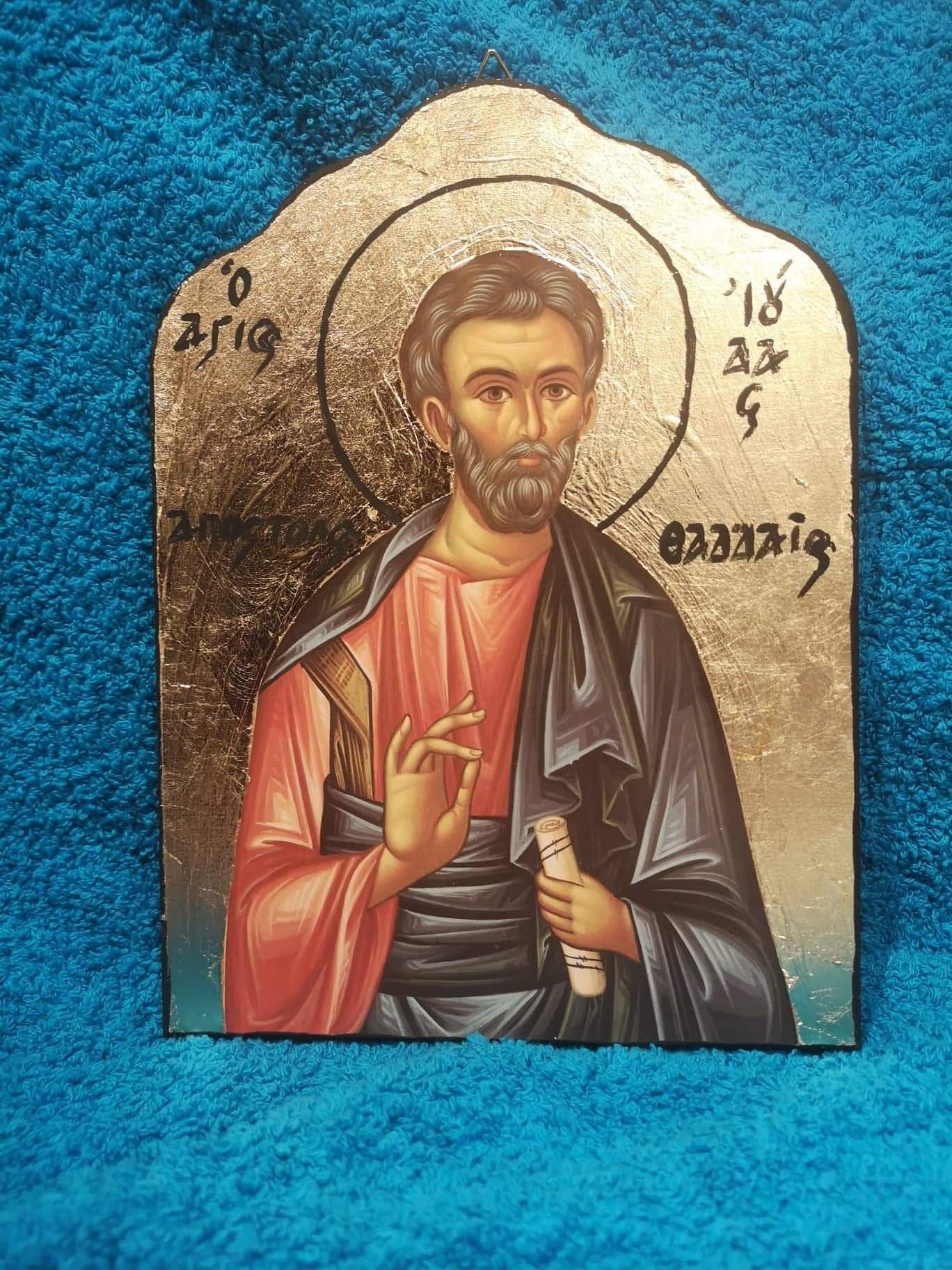 Χειροποίητη (decoupage) εικόνα σε ξύλο: Άγιος Ιούδας Θαδδαίος