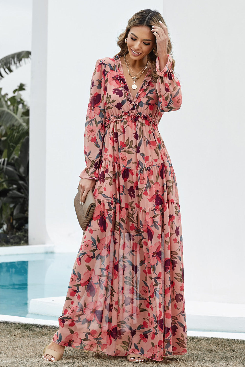 ΑΜΕΣΑ ΔΙΑΘΕΣΙΜΟ: μάξι χρωματιστό φλοράλ φόρεμα DELFINA