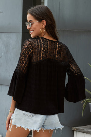 μαύρο δαντελένιο μπλουζάκι CHLOE - Amely.gr - Γυναικεία ρούχα - Φορέματα, ολόσωμες φόρμες