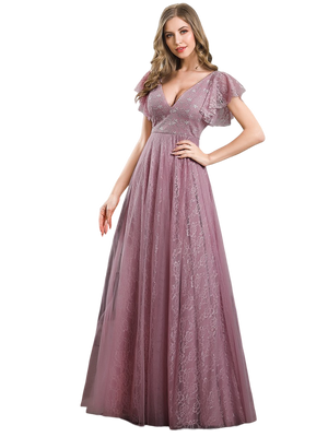 ΑΜΕΣΑ ΔΙΑΘΕΣΙΜΟ: Μάξι ροζ φόρεμα PRINCESS DUSTY PINK (ΝΟΥΜΕΡΑ ΜΕΧΡΙ 7XL - EU58)